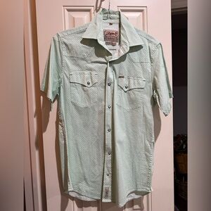 Rafter C Mens Medium Short Sleeved Button Down Pearl Snap Shirt
